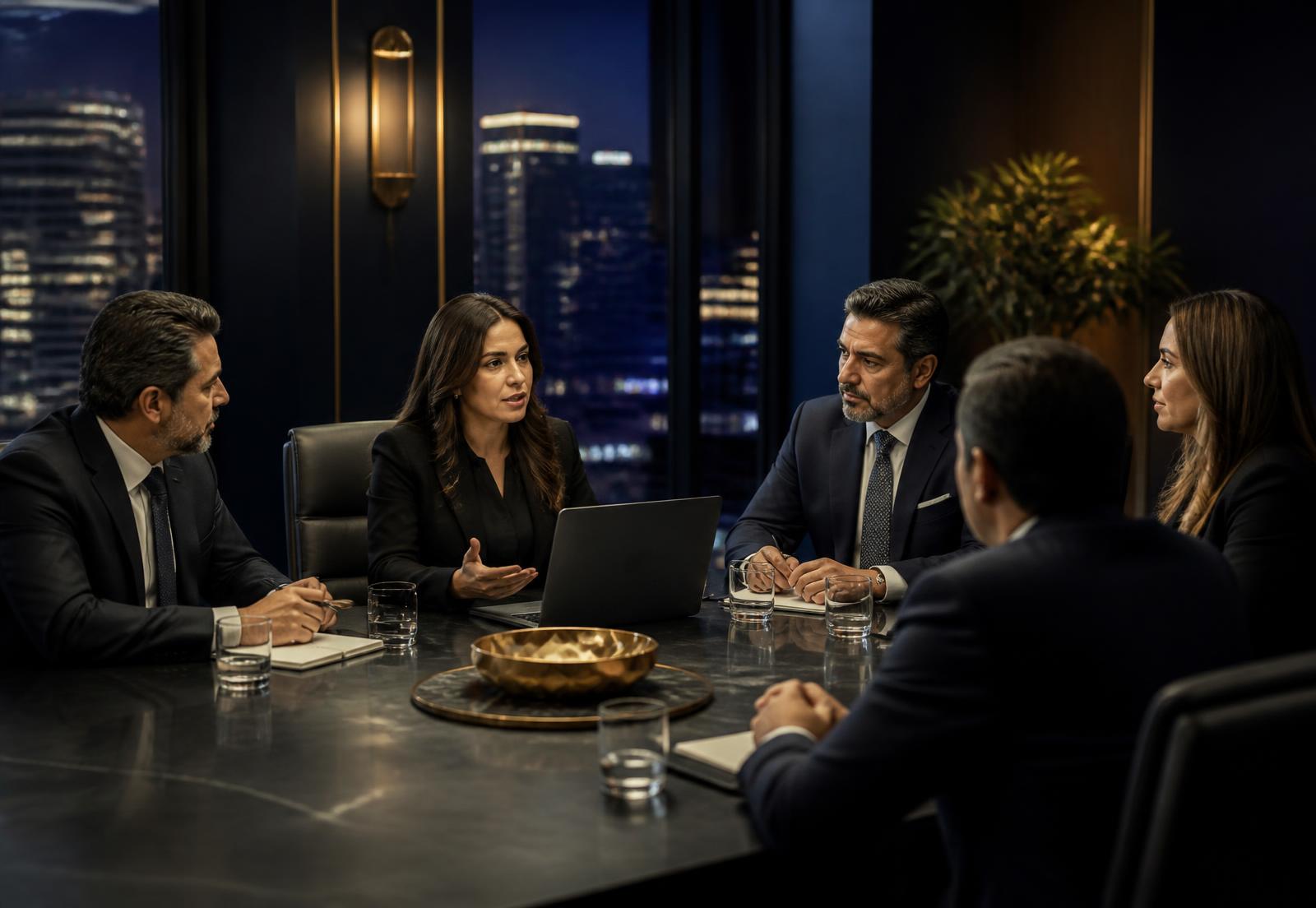 Reunión de liderazgo empresarial